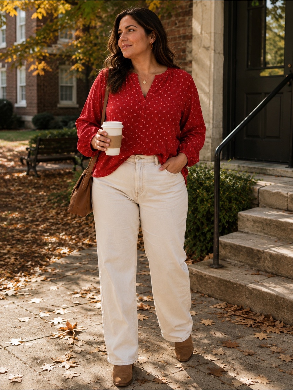 Maurices Red Heart Print Blouse | Size XL